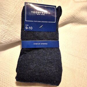 Tooby Doo girls size 9-10 footless sweater tights leggings navy blue NEW